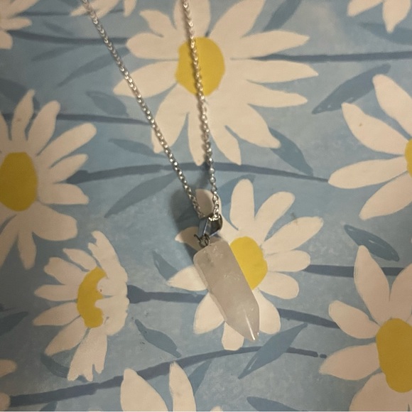 New Handmade Milky Quartz Pendulum S925 Sterling Silver Unisex Necklace 18” - Picture 8 of 10